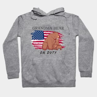 Grandma Bear On Duty Hoodie